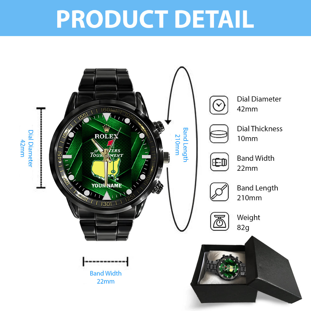 Personalized Masters Tournament x Rolex Black Stainless Steel Watch - MAITM15088