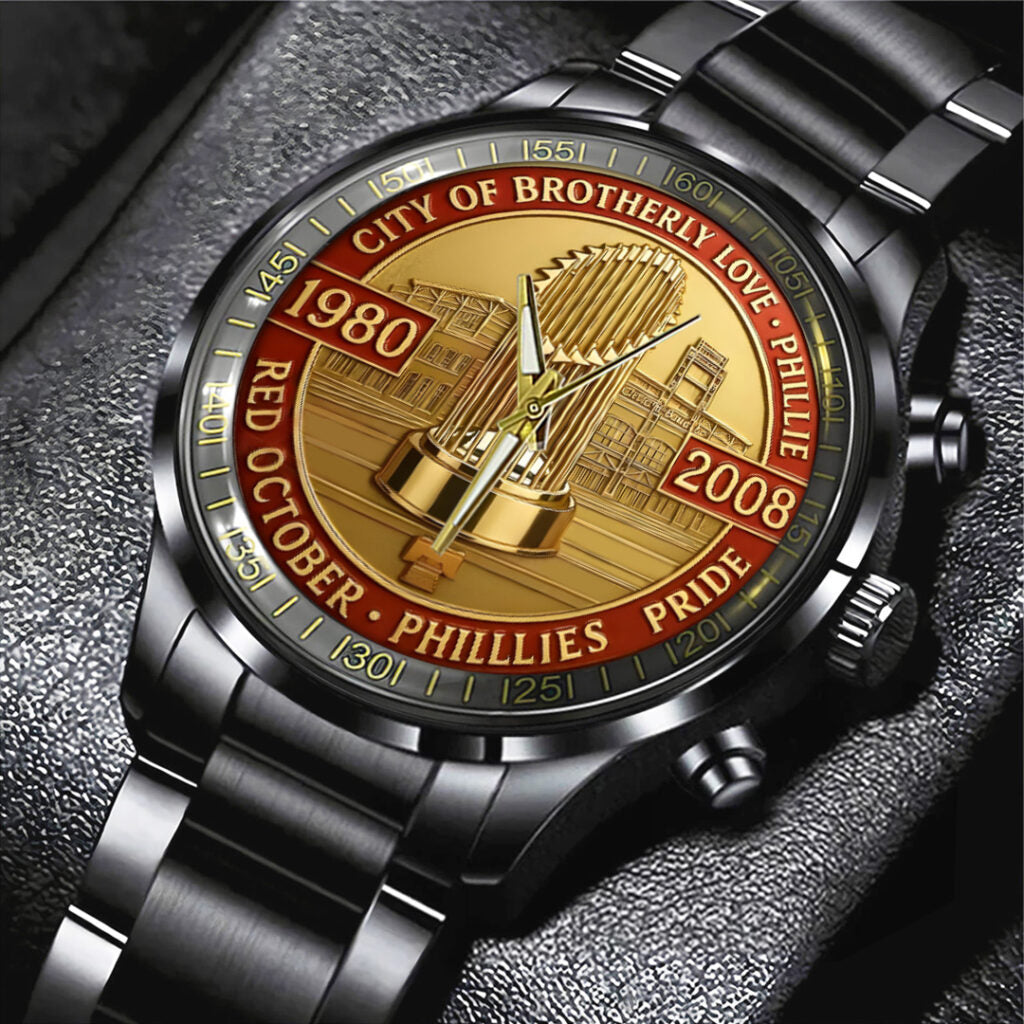 Philadelphia Phillies Black Stainless Steel Watch - TANTN16087