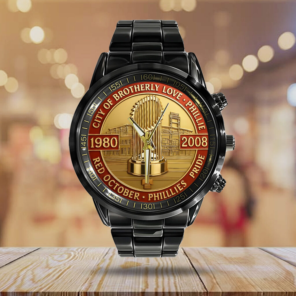 Philadelphia Phillies Black Stainless Steel Watch - TANTN16087