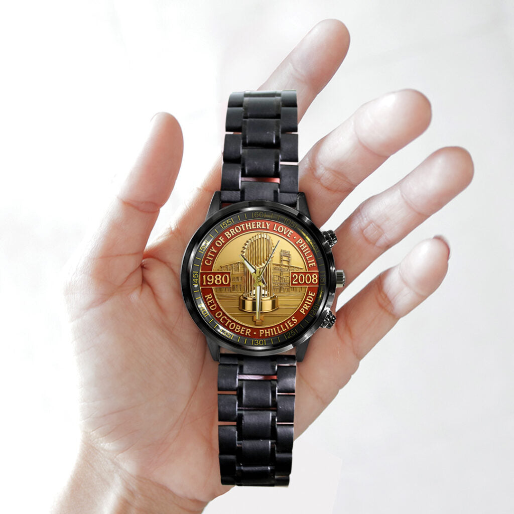 Philadelphia Phillies Black Stainless Steel Watch - TANTN16087
