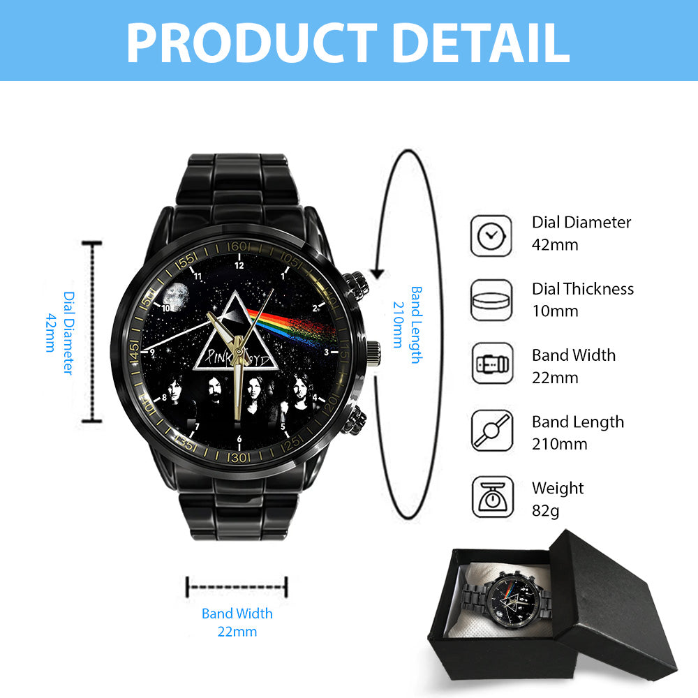 Pink Floyd Black Stainless Steel Watch - HOATT 4584