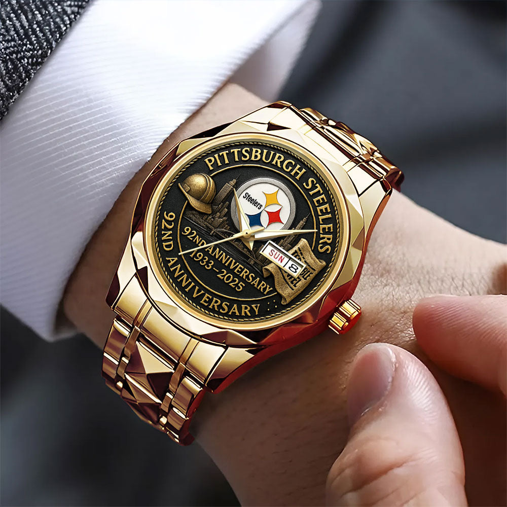 Pittsburgh Steelers 92nd Anniversary Alloy Luxury Quartz Watch - MAITM12901
