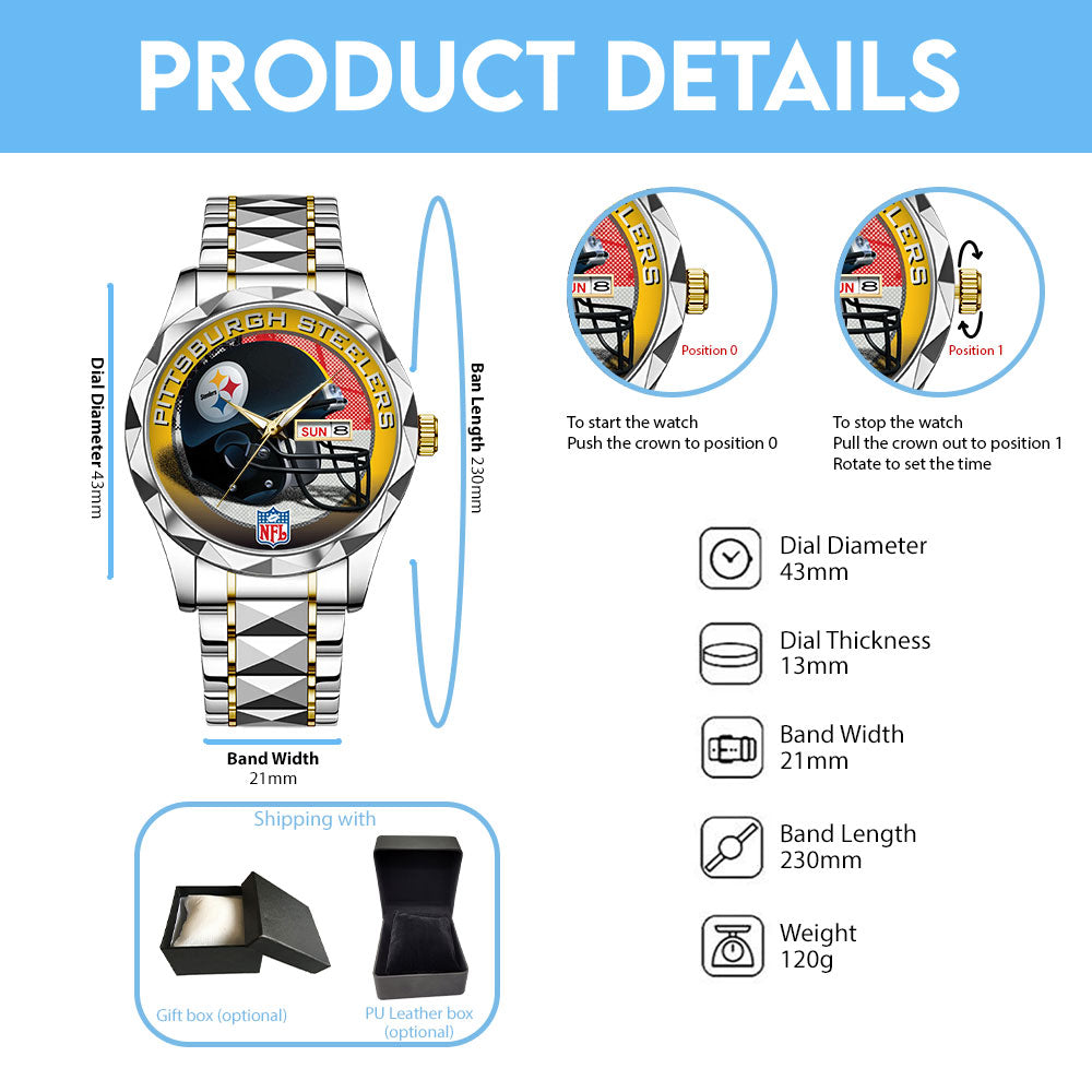 Pittsburgh Steelers Alloy Luxury Quartz Watch - TANTN16339
