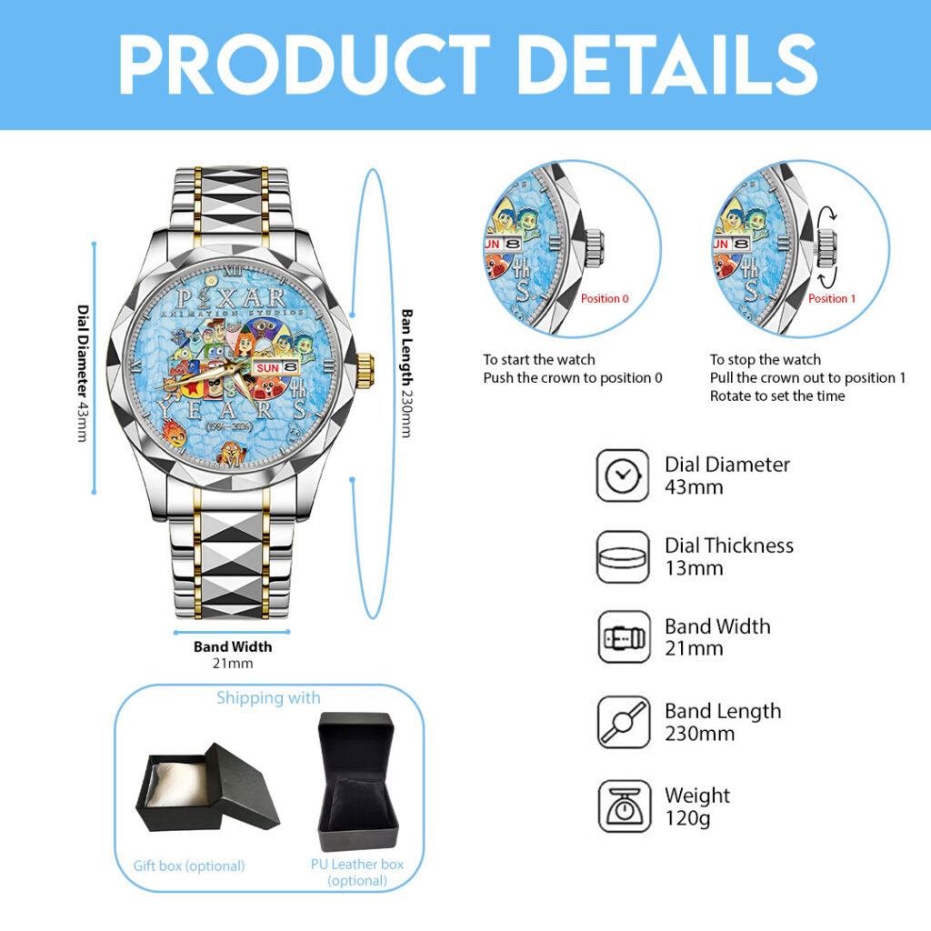 Pixar Animation Studios 40th Anniversary Alloy Luxury Quartz Watch - TMTHU3791