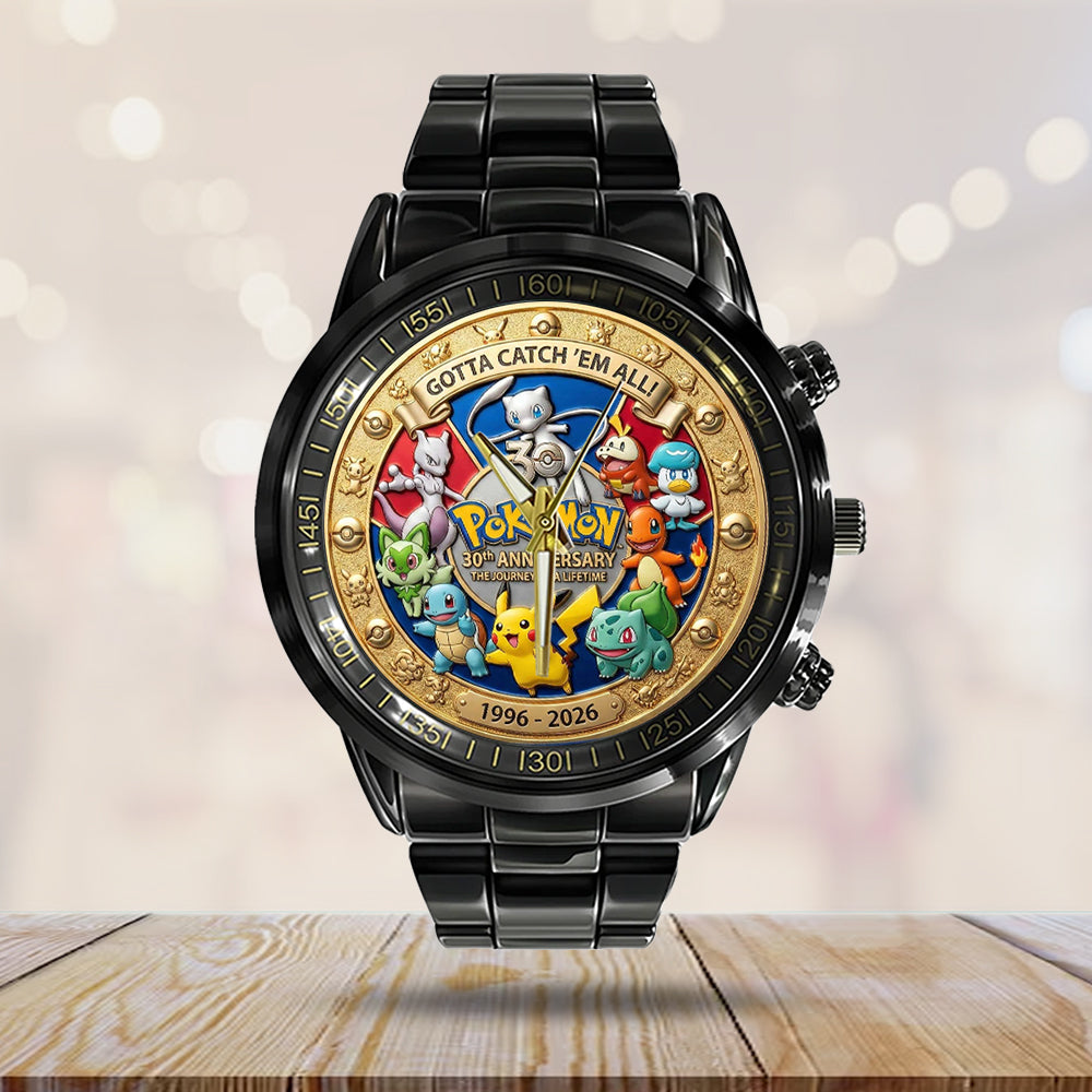Pokemon 30th Anniversary 2026 Black Stainless Steel Watch - VANDH5080