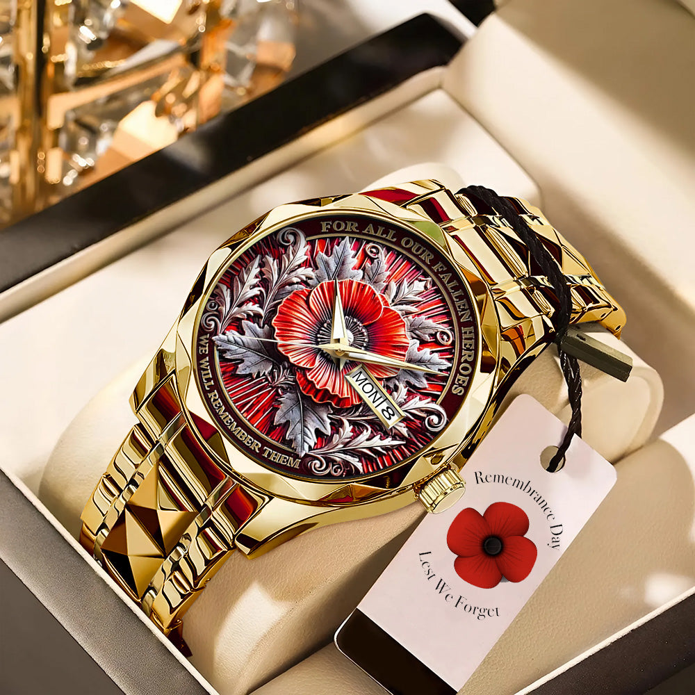 Poppy Remembrance Military Alloy Luxury Quartz Watch - TANTN18439