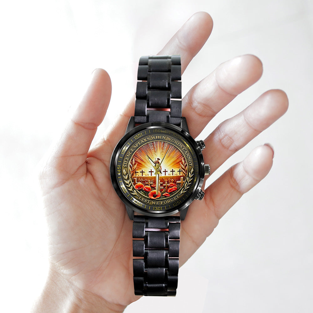 Poppy Remembrance Military Black Stainless Steel Watch - TANTN18442