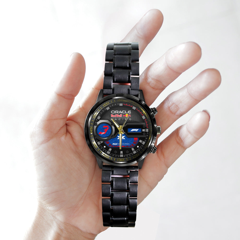 Red Bull Racing x Max Verstappen Black Stainless Steel Watch - GNE5223