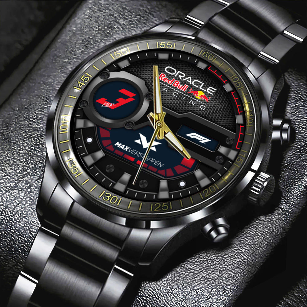 Red Bull Racing x Max Verstappen Black Stainless Steel Watch - TANTN19945