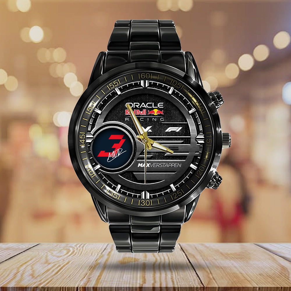 Red Bull Racing x Max Verstappen Black Stainless Steel Watch - TANTN20087
