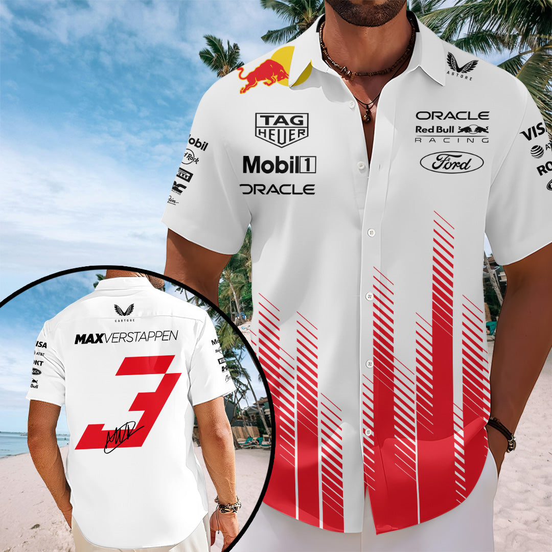 Red Bull Racing x Max Verstappen Short Sleeve Button-Down Shirt – TANTN19841