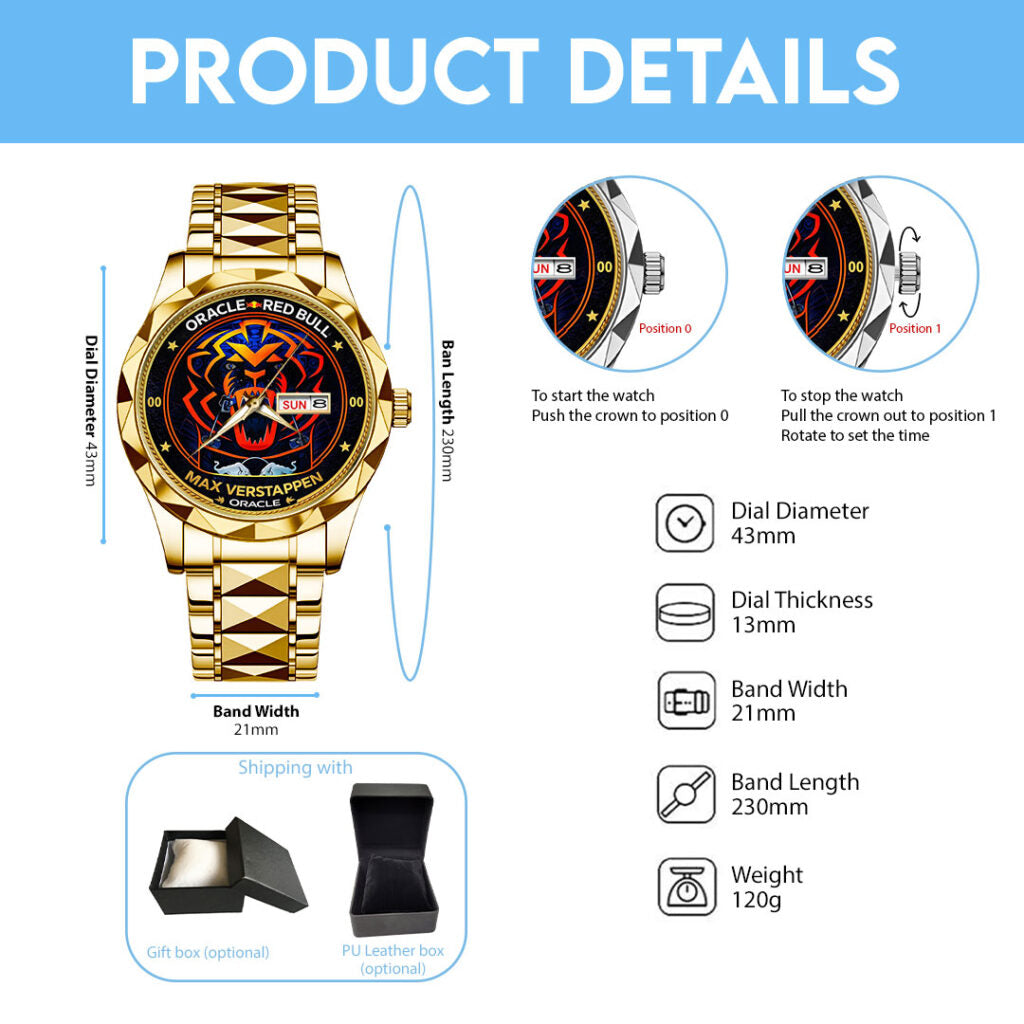 Red Bull Racing x Max Verstappen Alloy Luxury Quartz Watch - TMTHU3198