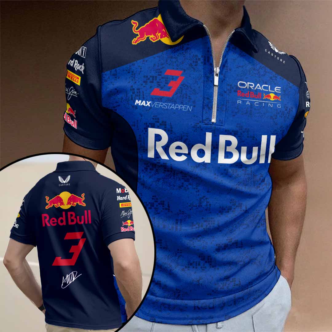 Red Bull Racing x Max Verstappen Zip Polo Shirt – HOATT15770