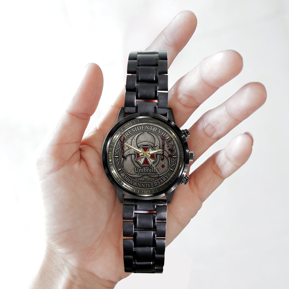 Resident Evil 30th Anniversary Black Stainless Steel Watch - TMTHU4533