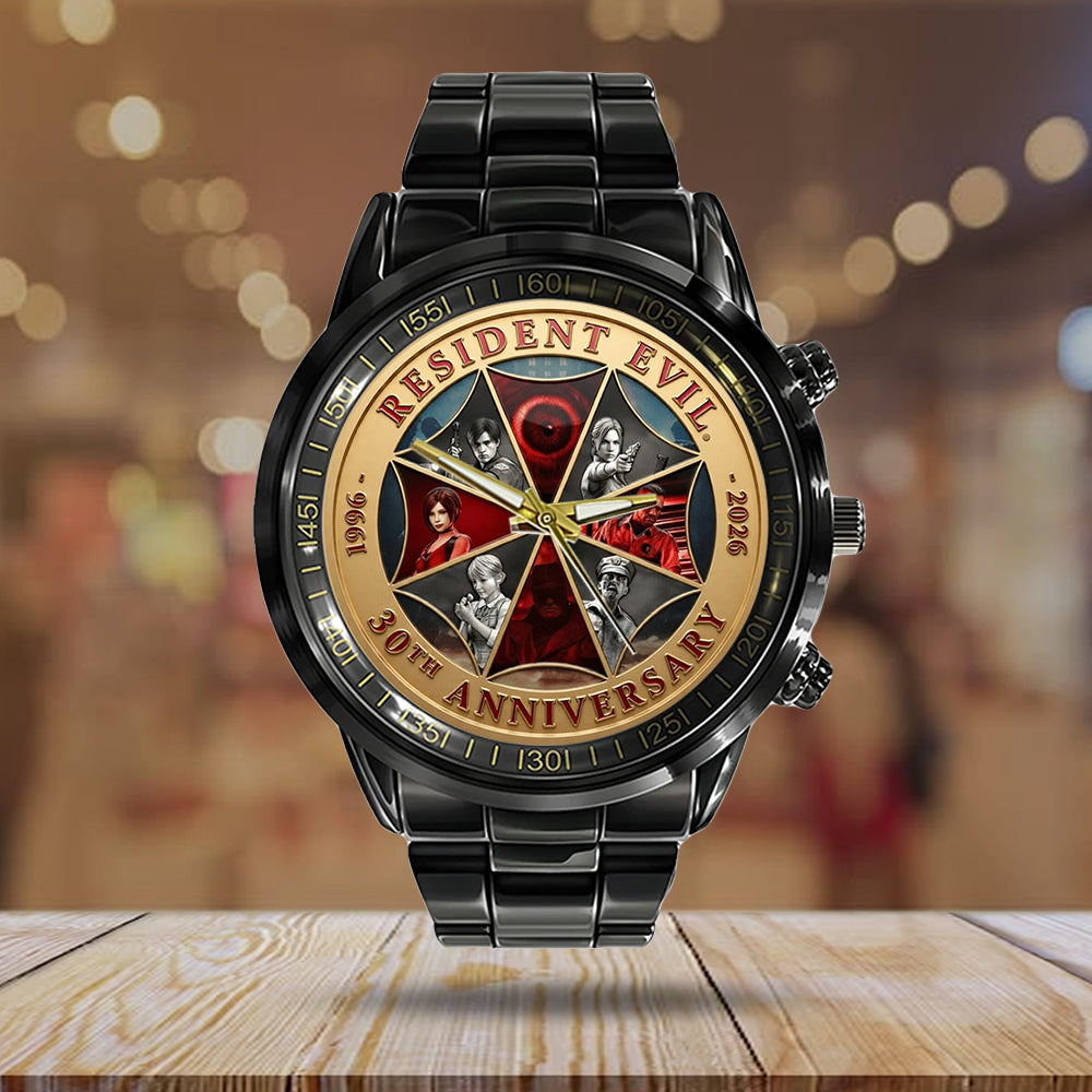 Resident Evil 30th Anniversary Black Stainless Steel Watch - TMTHU4264