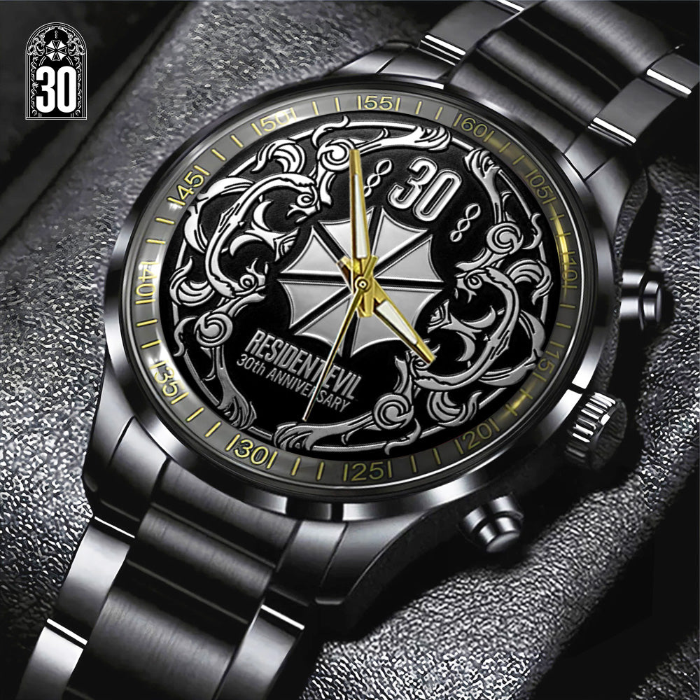Resident Evil 30th Anniversary Black Stainless Steel Watch - GNE5500