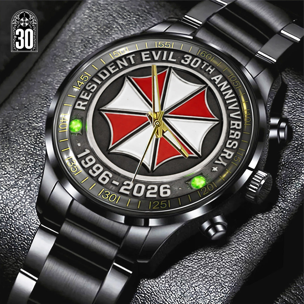 Resident Evil 30th Anniversary Black Stainless Steel Watch - GNE5279