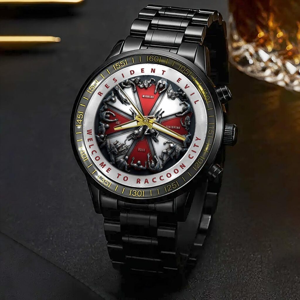 Resident Evil Requiem Black Stainless Steel Watch - HOATT16552