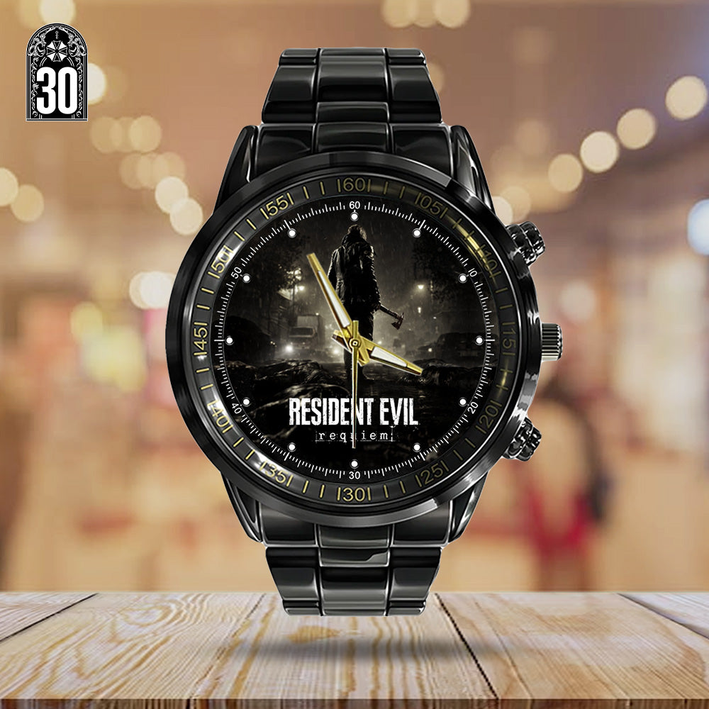 Resident Evil Requiem x Leon Scott Kennedy Black Stainless Steel Watch - GNE5475