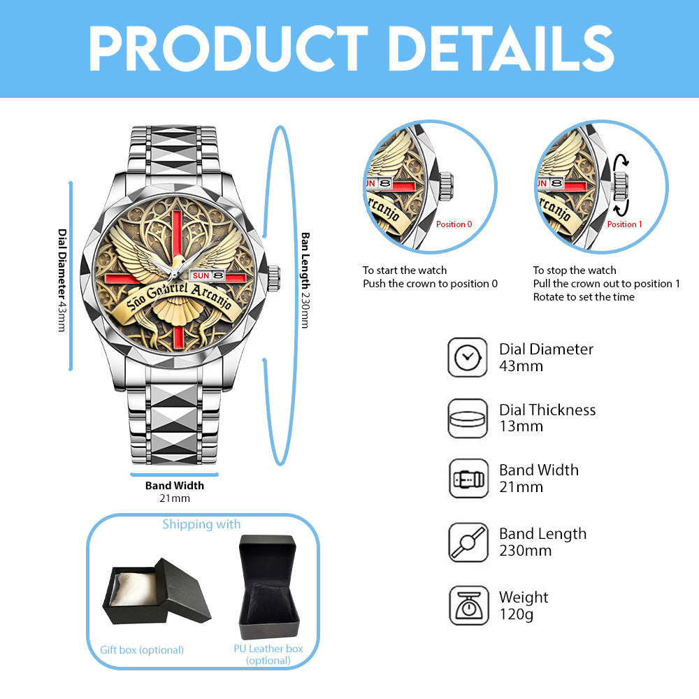 São Rafael Arcanjo Alloy Luxury Quartz Watch - TANTN 15194
