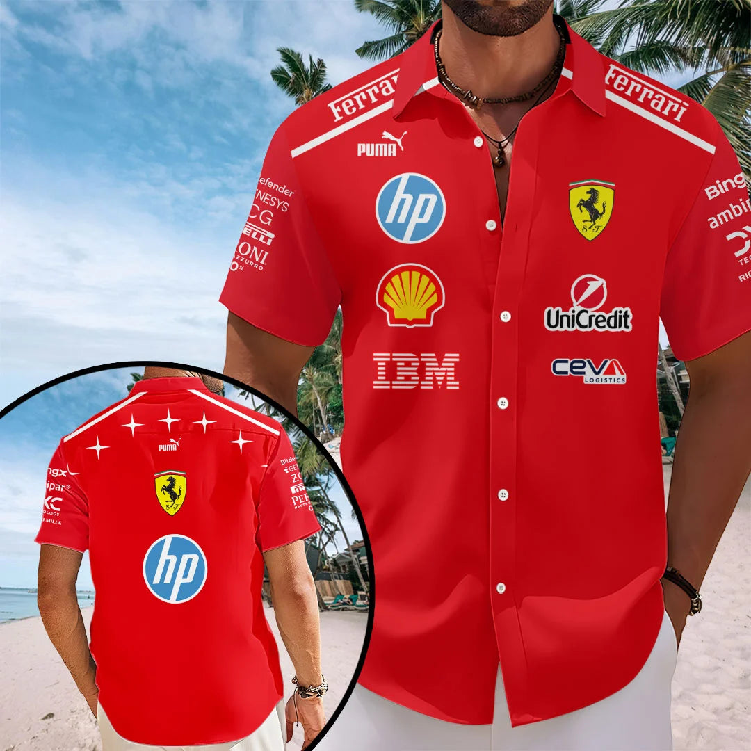Scuderia Ferrari Monza Grand Prix 2026 Short Sleeve Button-Down Shirt – TANTN25293