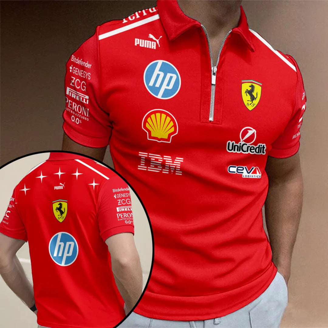 Scuderia Ferrari Monza Grand Prix 2026 Zip Polo Shirt – TANTN25292