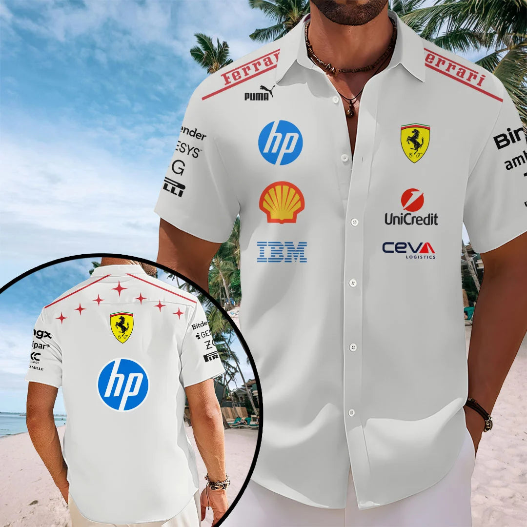Scuderia Ferrari Monza Grand Prix 2026 Short Sleeve Button-Down Shirt – TANTN25298