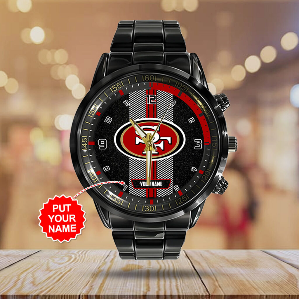 Personalized San Francisco 49ers Black Stainless Steel Watch - TANTN16027