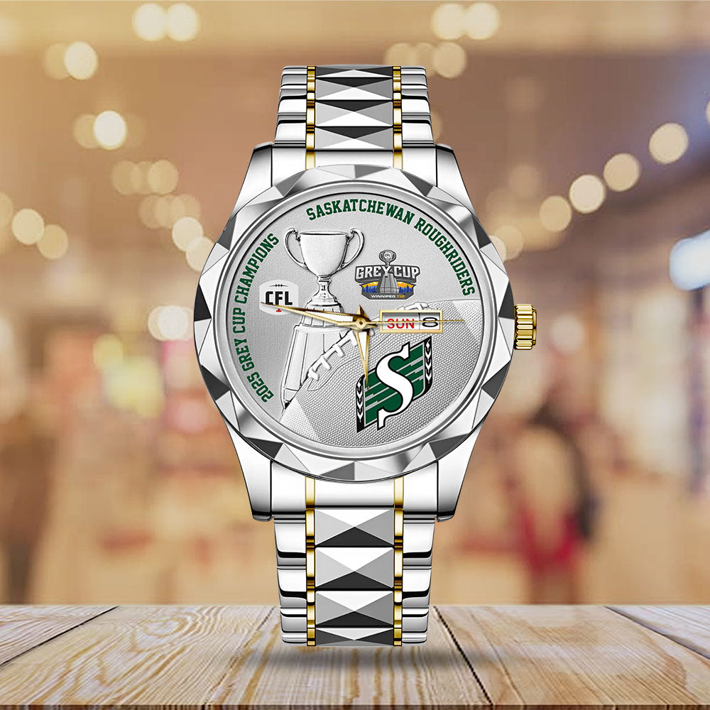 Saskatchewan Roughriders 2025 Grey Cup Champions Alloy Luxury Quartz Watch - MAITM13848