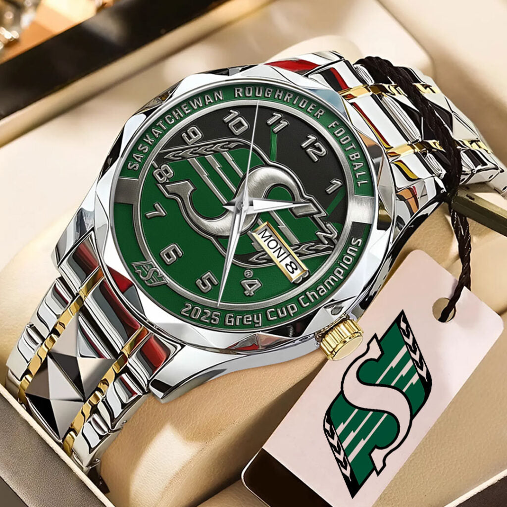 Saskatchewan Roughriders 2025 Grey Cup Champions Alloy Luxury Quartz Watch - TMTHU2225