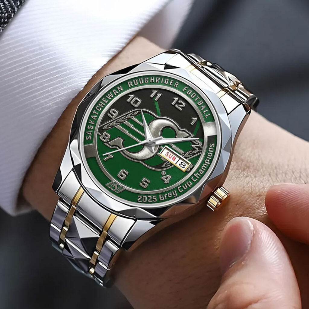 Saskatchewan Roughriders 2025 Grey Cup Champions Alloy Luxury Quartz Watch - TMTHU2225