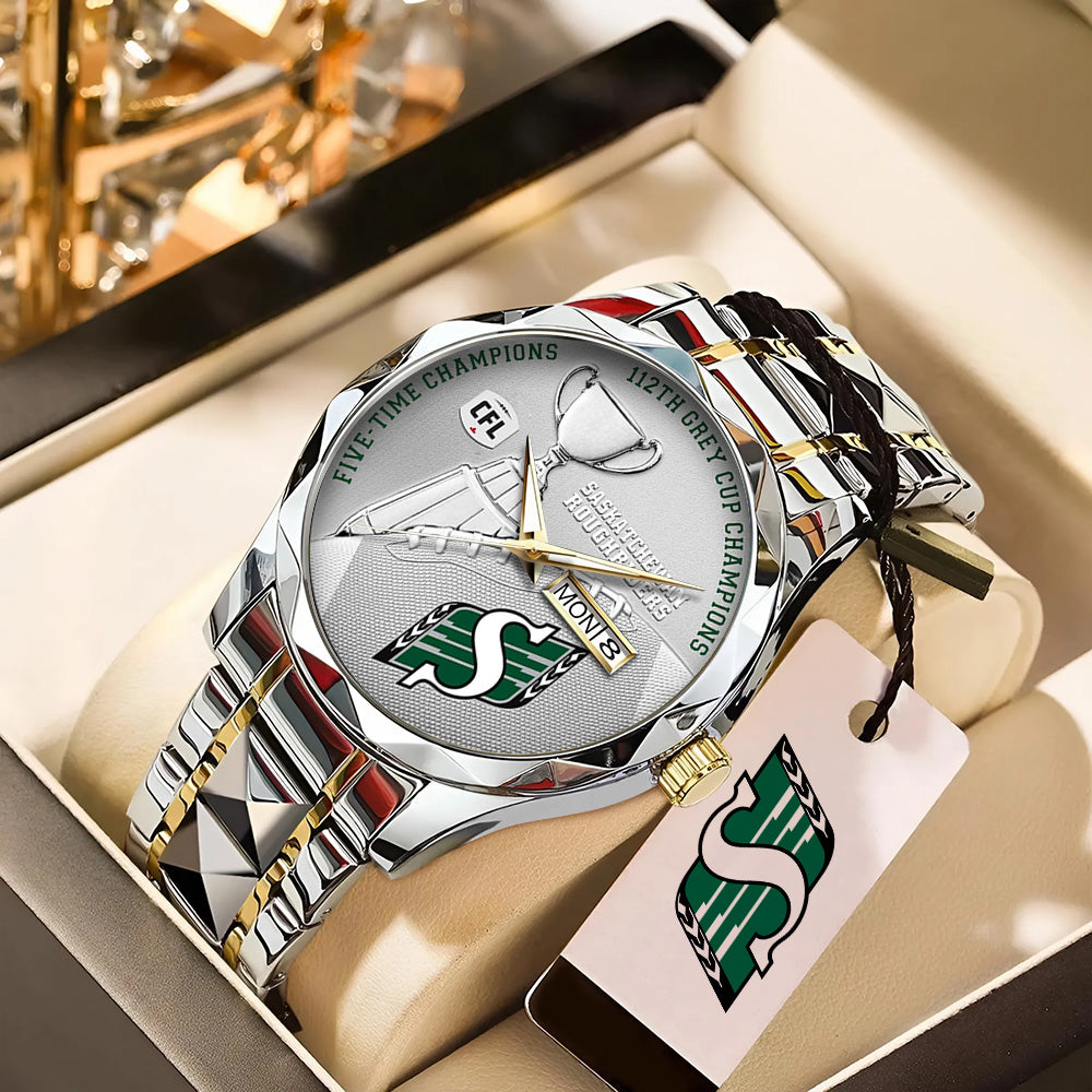 Saskatchewan Roughriders 2025 Grey Cup Champions Alloy Luxury Quartz Watch - TANTN18924