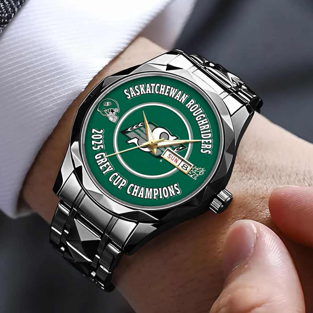 Saskatchewan Roughriders 2025 Grey Cup Champions Alloy Luxury Quartz Watch - TMTHU2236
