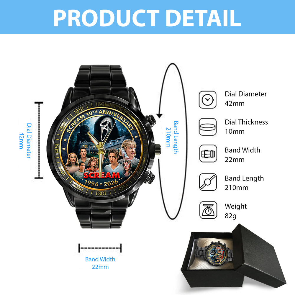 Scream 30th Anniversary Black Stainless Steel Watch - TMTHU3691
