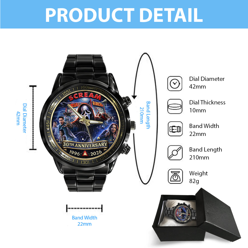 Scream 30th Anniversary Black Stainless Steel Watch - TMTHU3692