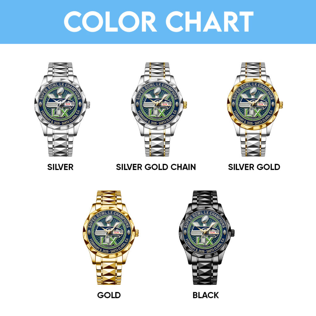 Seattle Seahawks 2025 Super Bowl LX Champions Alloy Luxury Quartz Watch - TANTN20969