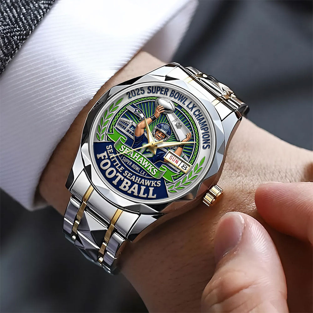 Seattle Seahawks 2025 Super Bowl LX Champions Alloy Luxury Quartz Watch - TANTN20970