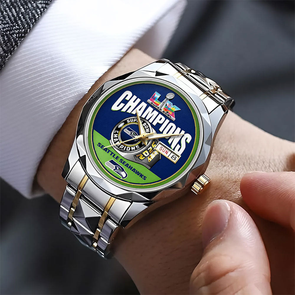 Seattle Seahawks 2025 Super Bowl LX Champions Alloy Luxury Quartz Watch - TANTN21009