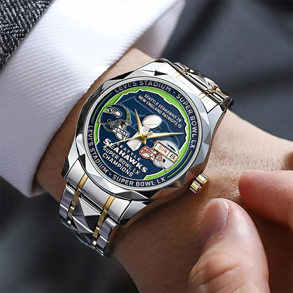 Seattle Seahawks 2025 Super Bowl LX Champions Alloy Luxury Quartz Watch - TANTN21042