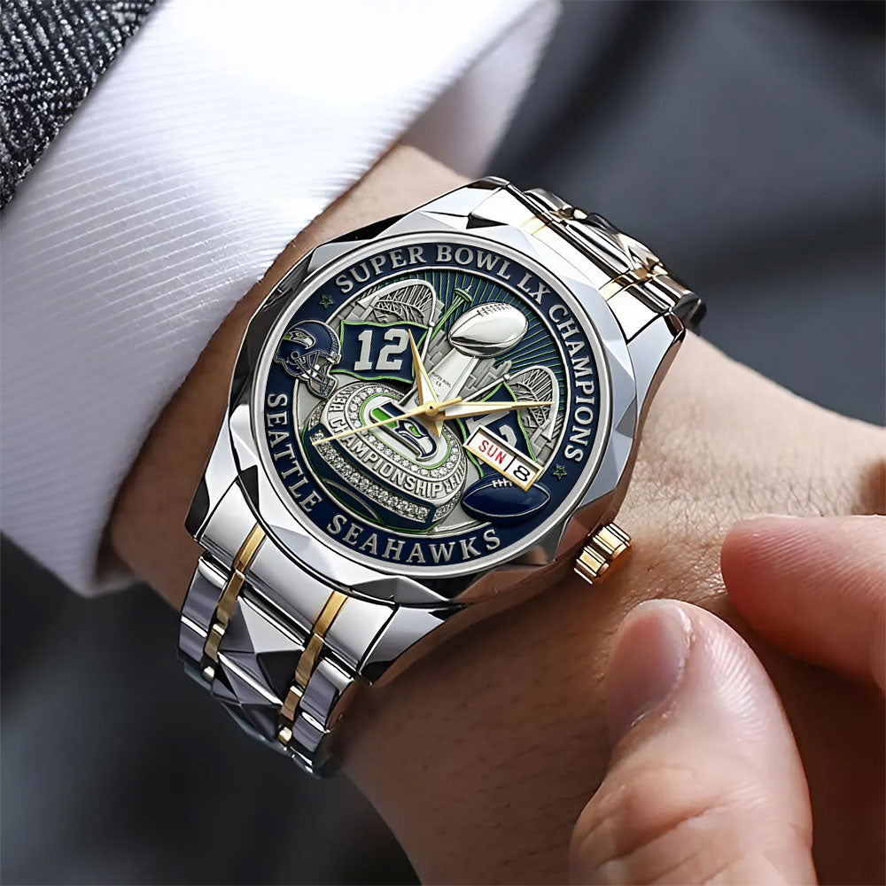 Seattle Seahawks 2025 Super Bowl LX Champions Alloy Luxury Quartz Watch - TANTN21043