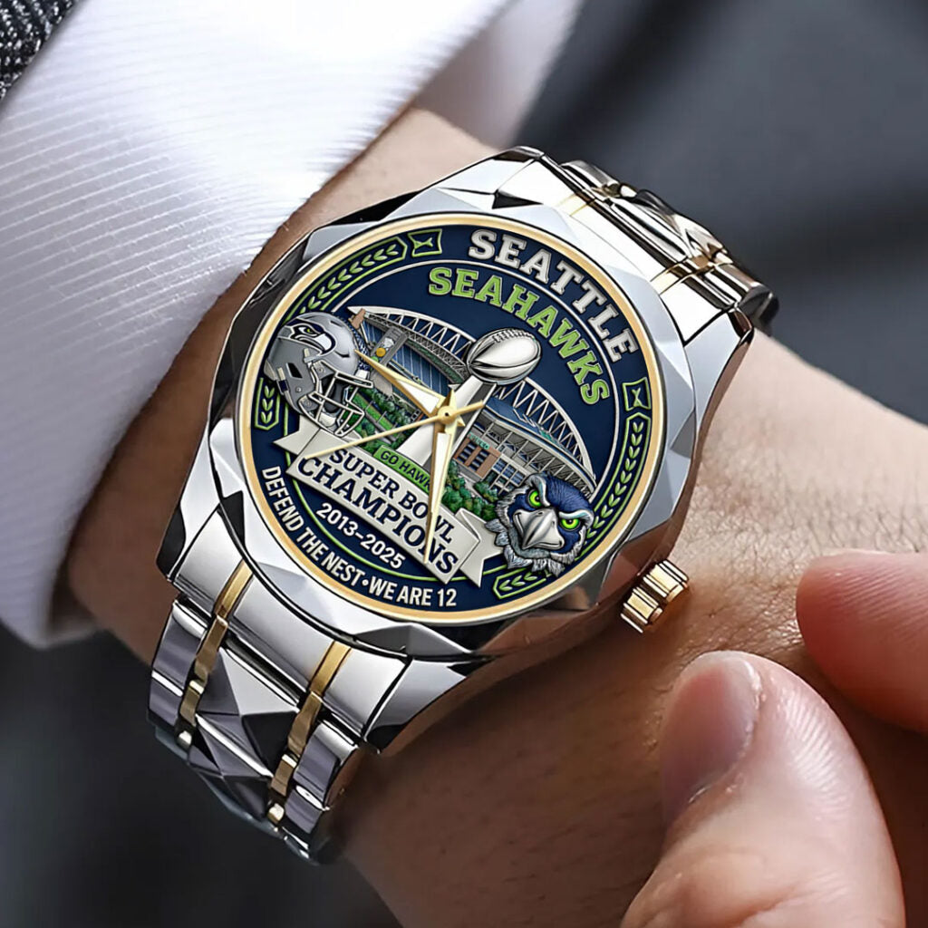 Seattle Seahawks 2025 Super Bowl LX Champions Alloy Luxury Quartz Watch - TANTN21044