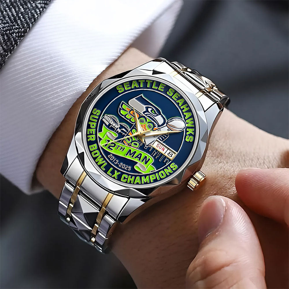 Seattle Seahawks 2025 Super Bowl LX Champions Alloy Luxury Quartz Watch - TANTN21052