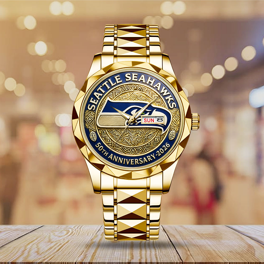 Seattle Seahawks 50th Anniversary Alloy Luxury Quartz Watch - MAITM14413