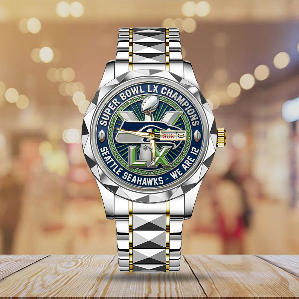 Seattle Seahawks Super Bowl LX Champions Alloy Luxury Quartz Watch - MAITM14758
