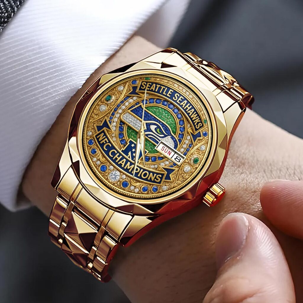 Seattle Seahawks 2025 NFC Champions Alloy Luxury Quartz Watch - HOATT15927