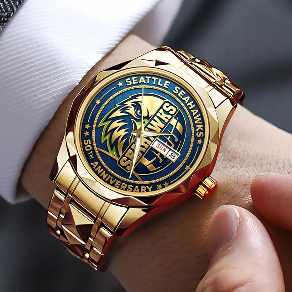 Seattle Seahawks 50th Anniversary Alloy Luxury Quartz Watch - TMTHU3265
