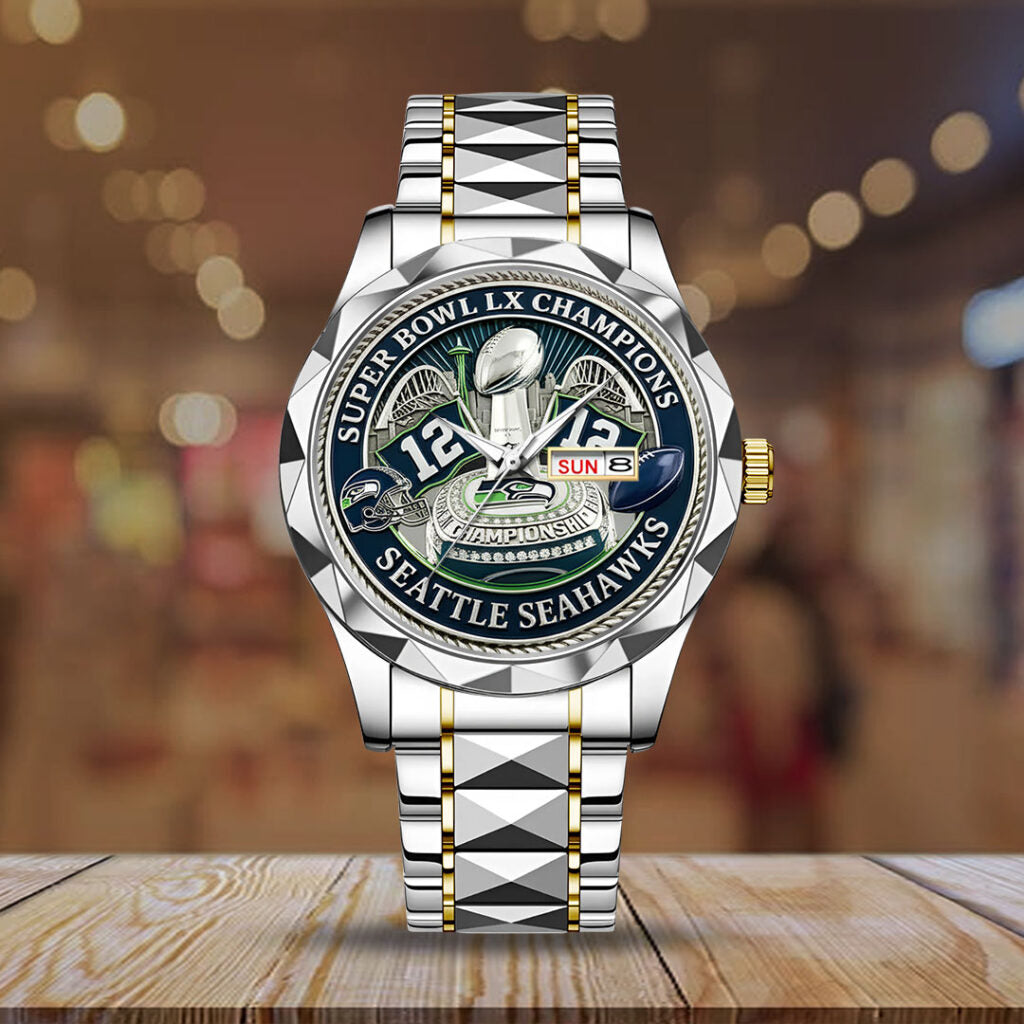 Seattle Seahawks Super Bowl LX Champions Alloy Luxury Quartz Watch - MAITM14823