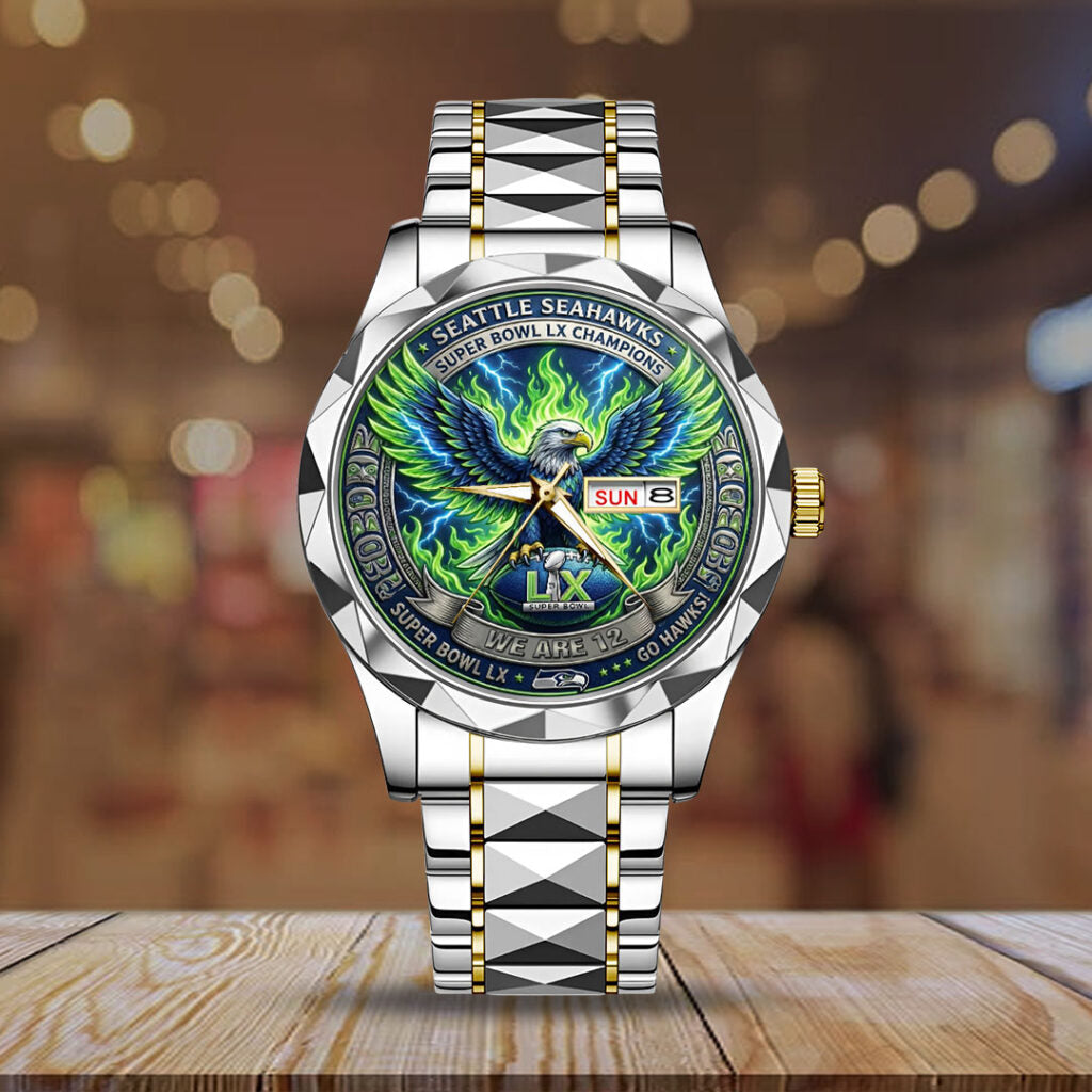 Seattle Seahawks Super Bowl LX Champions Alloy Luxury Quartz Watch - MAITM14934