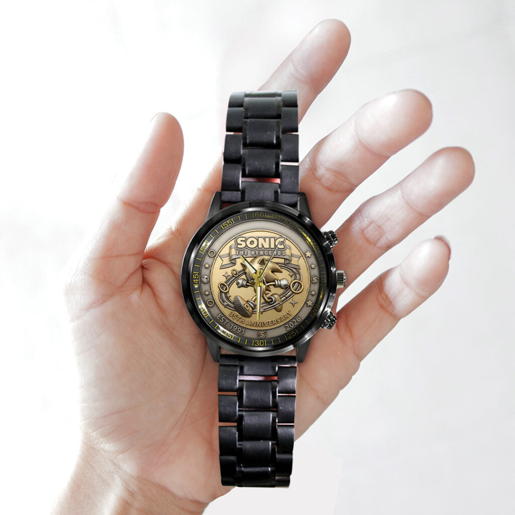 Sonic the Hedgehog 35th Anniversary Black Stainless Steel Watch - TANTN23992