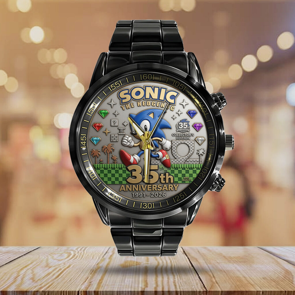 Sonic the Hedgehog 35th Anniversary Black Stainless Steel Watch - TANTN23989